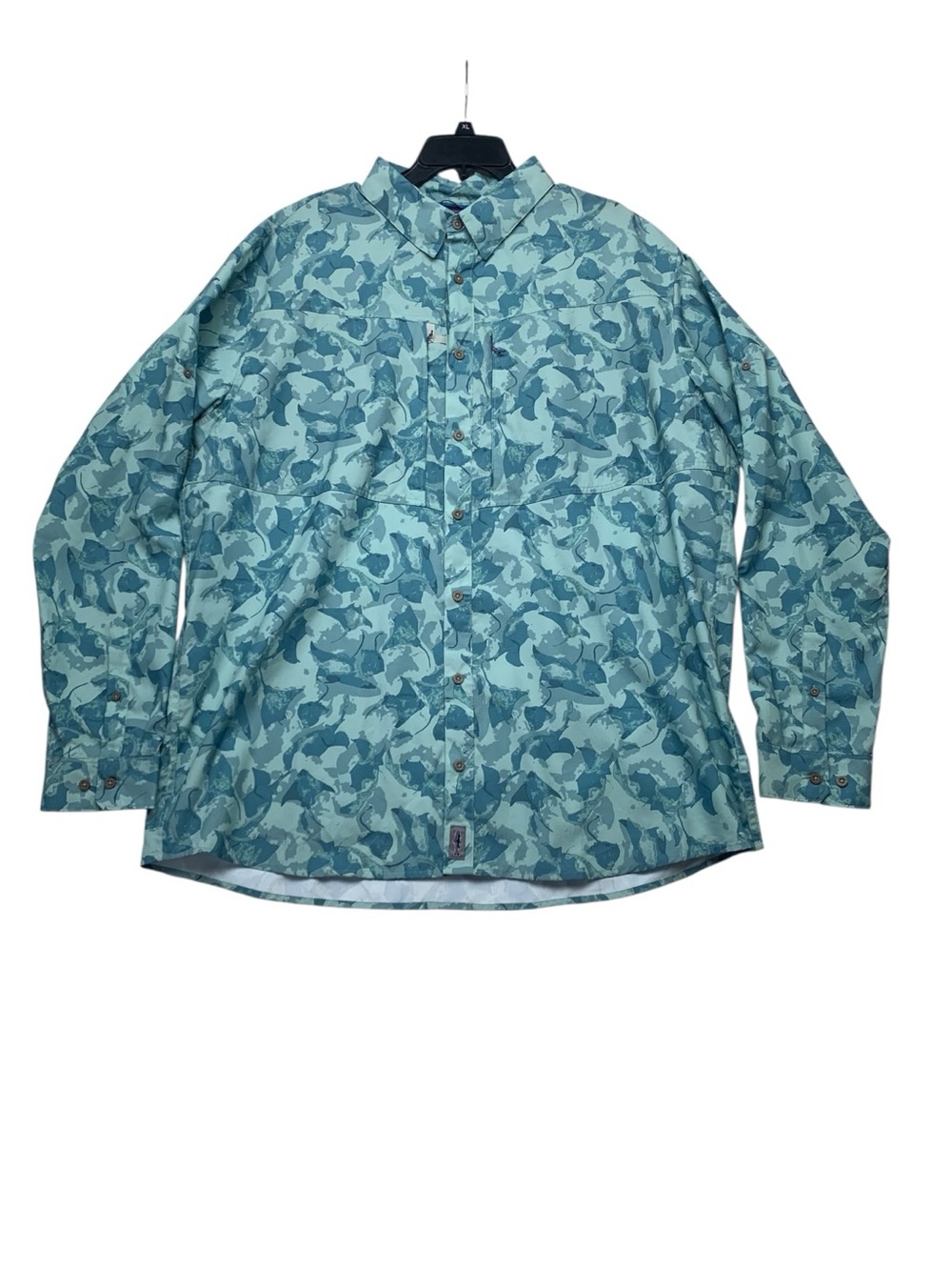 Patagonia XXL new solpatrol long sleeve Teal manta ray Lightweight Shirt Jacket